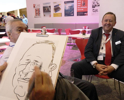 messezeichner und karikaturist für messe, schnellzeichner in nürnberg, karlsruhe, stuttgart